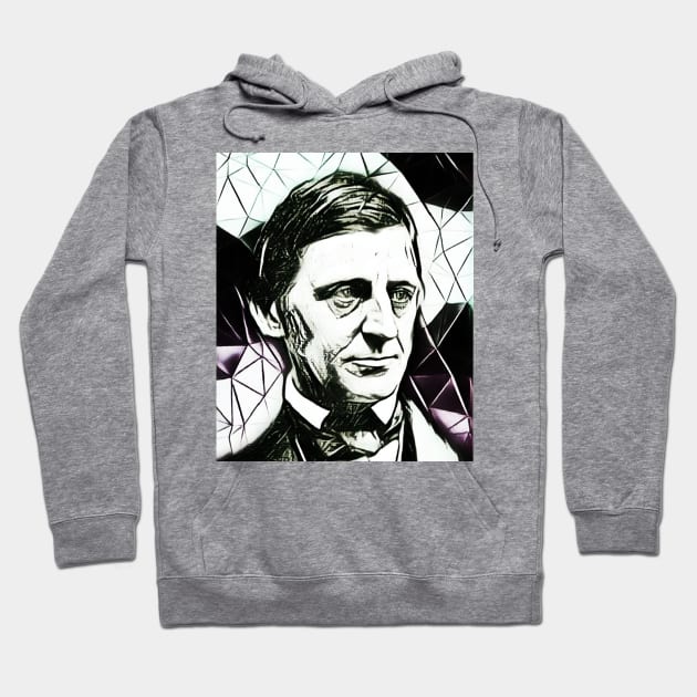 Ralph Waldo Emerson Black and White Portrait | Ralph Waldo Emerson Artwork 4 Hoodie by JustLit